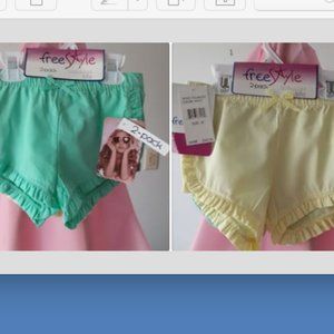 NWT 2 pack of yellow and green girl's shorts